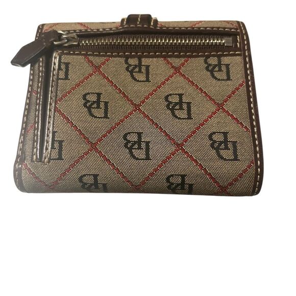 Dooney & Bourke Brown and Beige Bi-Fold Wallet - Picture 6 of 11